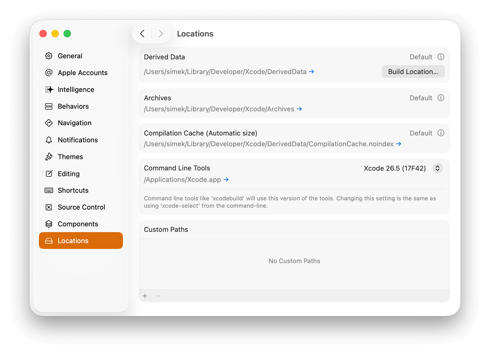 Xcode Command Line Tools configuration